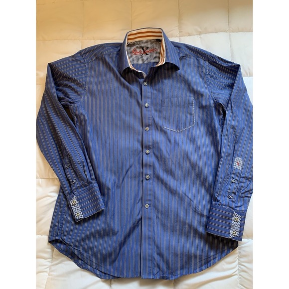 Robert Graham Other - Robert Graham X Collection Mens Medium Blue Stripe Button Down Long Sleeve Shirt